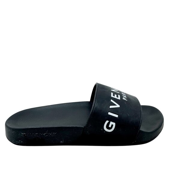 Givenchy Black Platform Rubber Logo Slide On Pool Sandal Flip Flop womens 37 7 - Picture 4 of 13